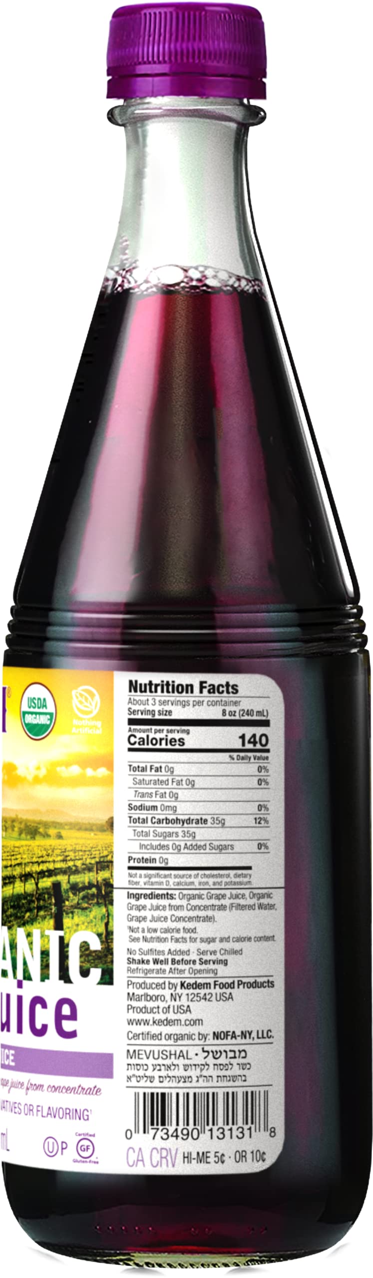 Kedem Organic Grape Juice 22 oz 2-pack bottles, family-friendly serving idea for everyday meals