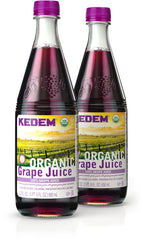 Kedem Organic Grape Juice 22 oz 2-pack front view, refreshing and sugar-free option for families