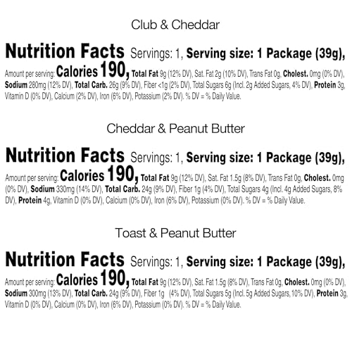 Keebler Cheese and Cheddar sandwich crackers showcase creamy filling for lunchboxes.