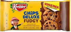 Keebler Chips Deluxe Fudgy Cookies pack ready to share with family.