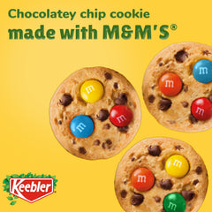 Keebler Chips Deluxe Minis with M&M’s served with milk for a classic pairing.