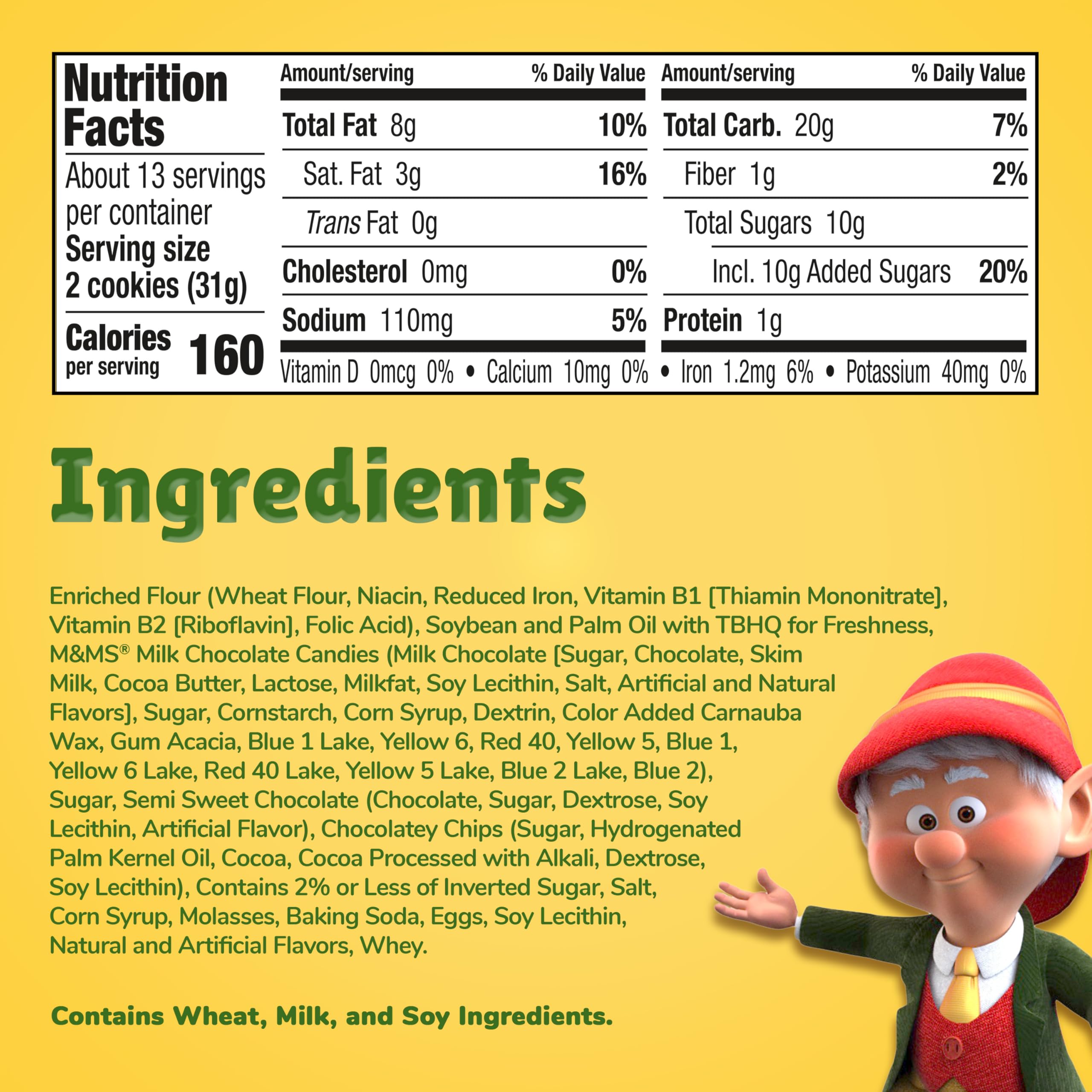 Keebler Chips Deluxe cookies with M&amp;M's bite, a tasty snack for school lunches.