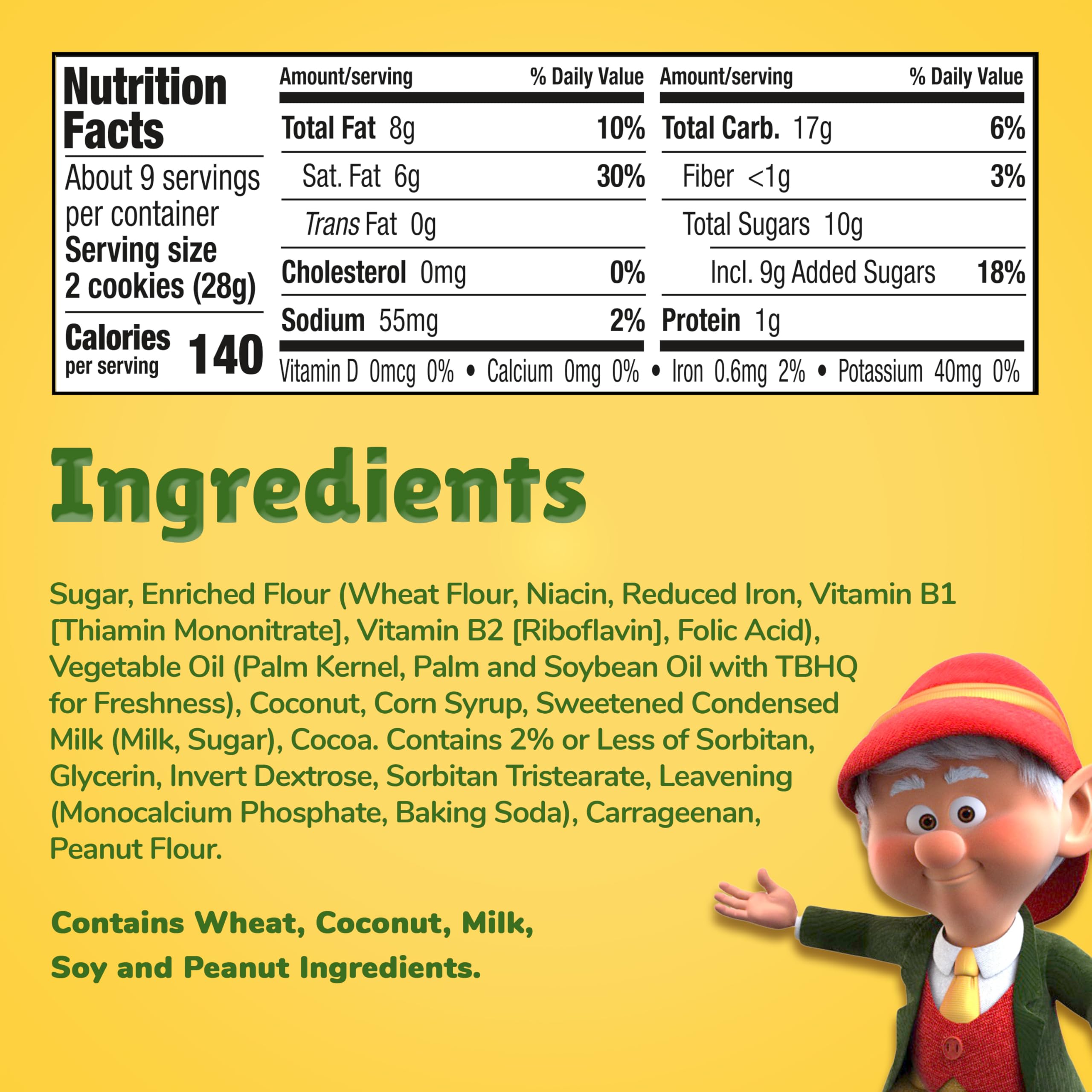 Keebler Coconut Dreams cookie cross-section reveals fudgy center with coconut flavor.