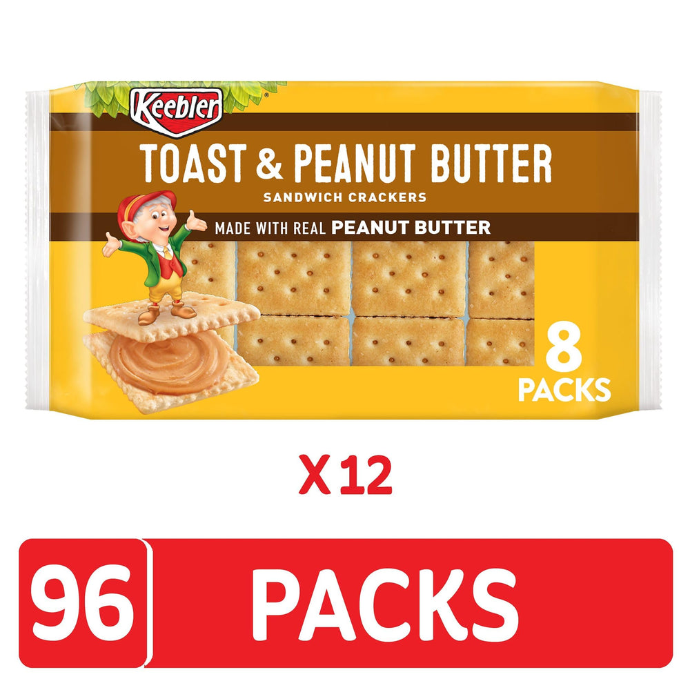 Keebler crackers crisp close-up highlights flaky texture with peanut butter center.