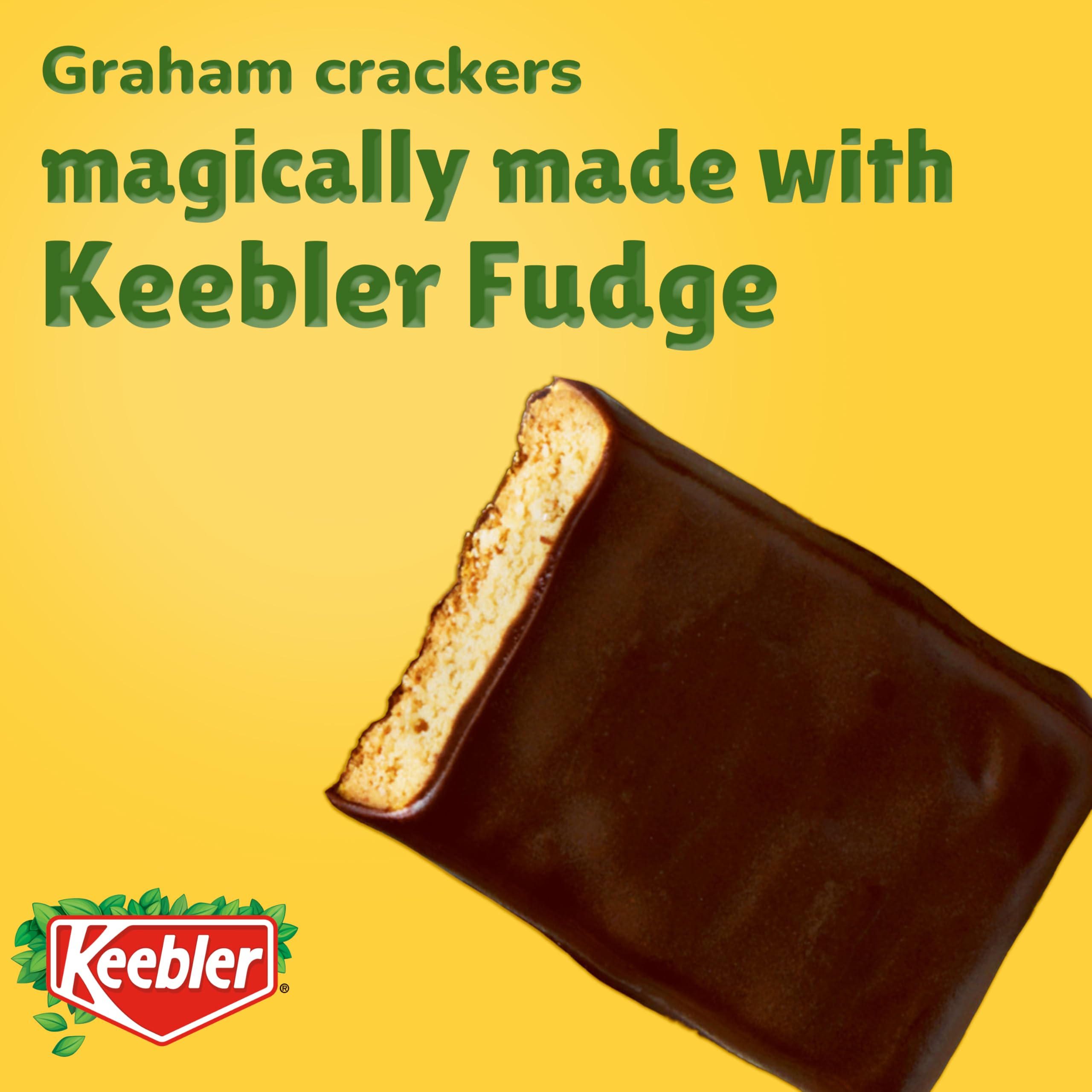Keebler Fudge Deluxe Grahams dunk shot with milk ready for dunking