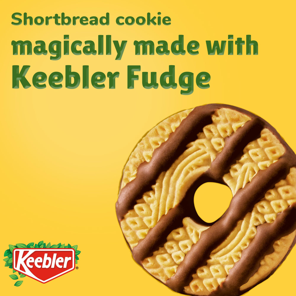 Keebler Fudge Stripes Original 11.5oz box on a kitchen counter, ready for snacking.