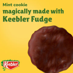 Keebler Grasshopper Mint Cookies closeup of texture and mint creme, crisp bite