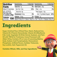 Keebler Grasshopper Mint Cookies package back showing serving ideas