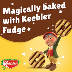 Keebler On-The-Go Fudge Stripes shortbread cookie closeup shows buttery texture.