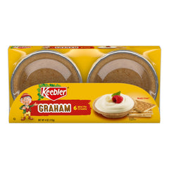Keebler Ready Crust mini graham cracker pie crusts box front, ideal base for quick pies.