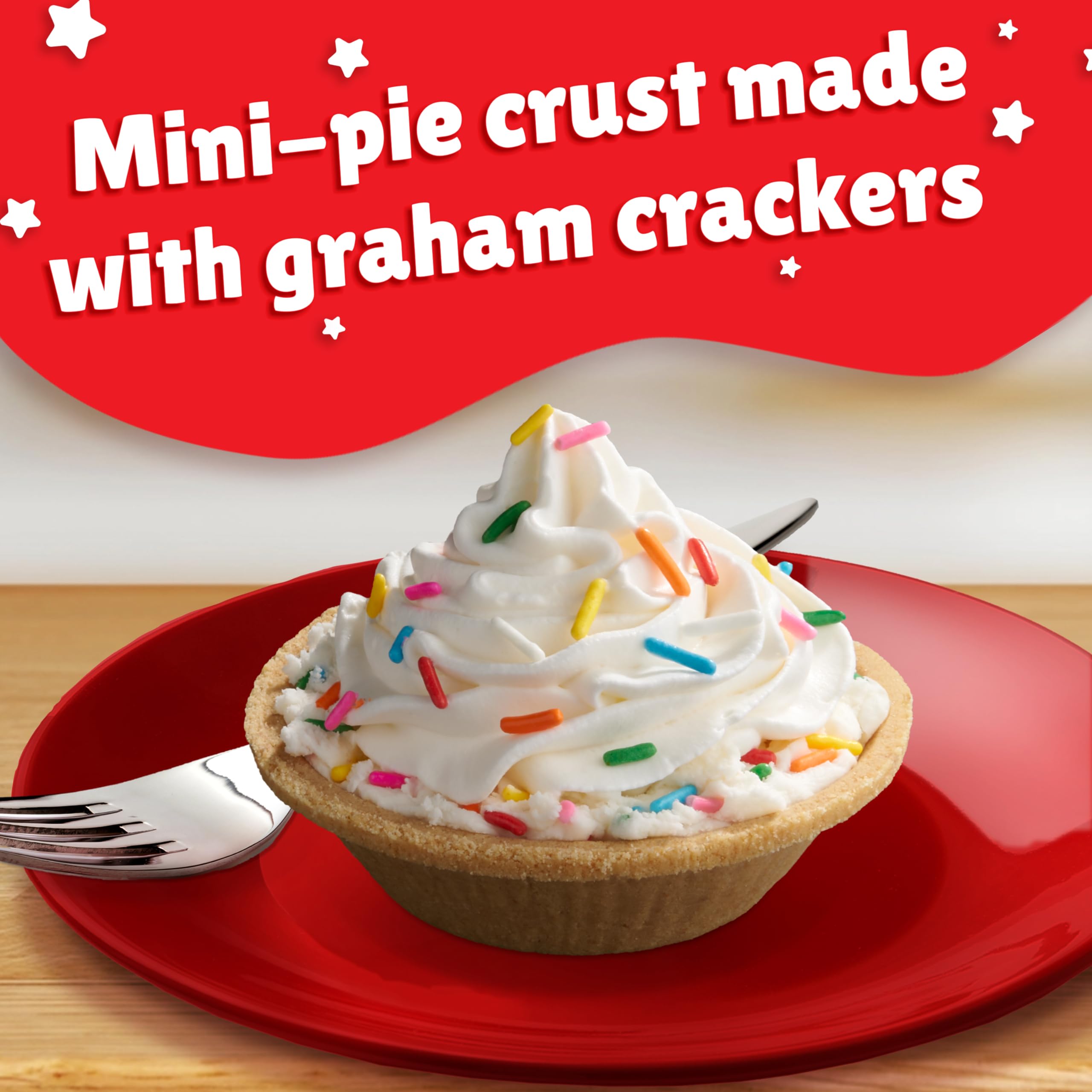 Keebler mini crusts close-up shows crumbly, buttery crust texture.