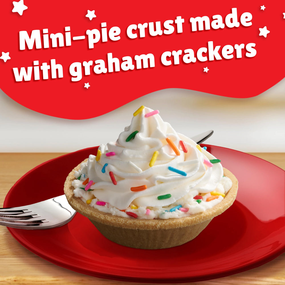 Keebler mini crusts close-up shows crumbly, buttery crust texture.