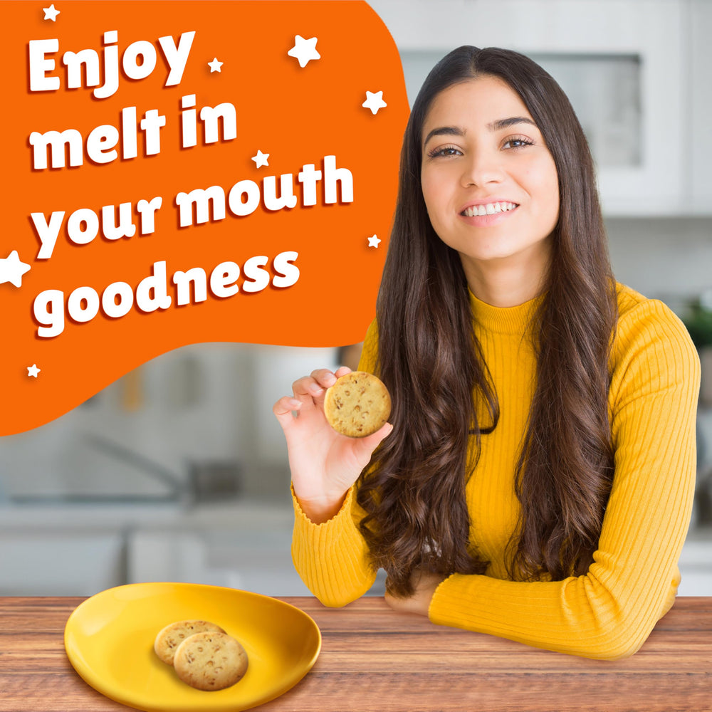 Keebler Sandies Pecan Shortbread crumbs hinting at a crumbly texture for desserts.