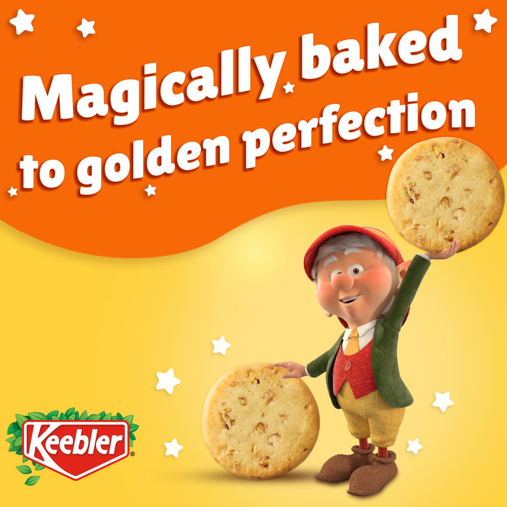 Keebler Sandies Shortbread pecan cookie stack, crisp edges and aroma.