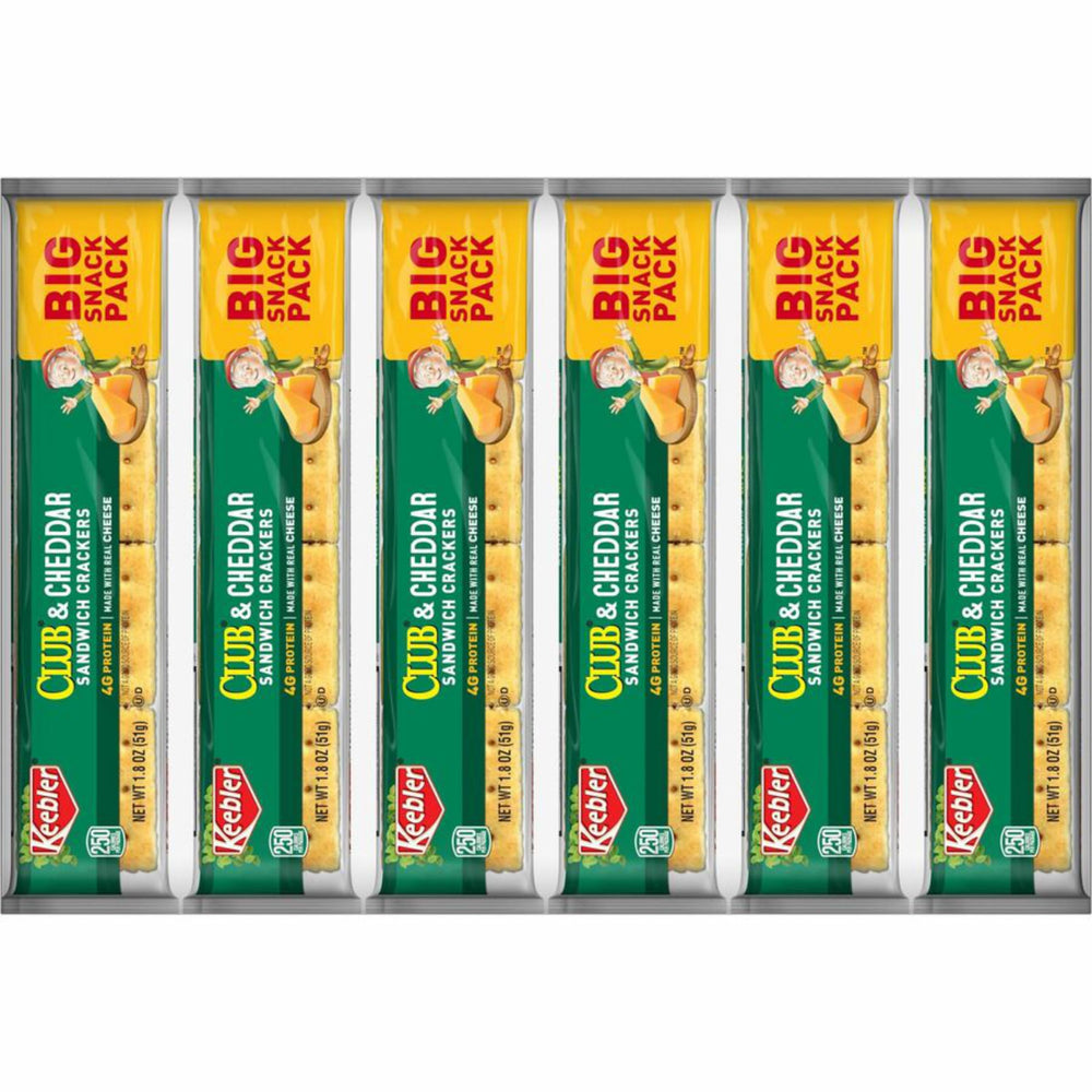 Keebler Club & Cheddar crackers eight crackers per pack detail