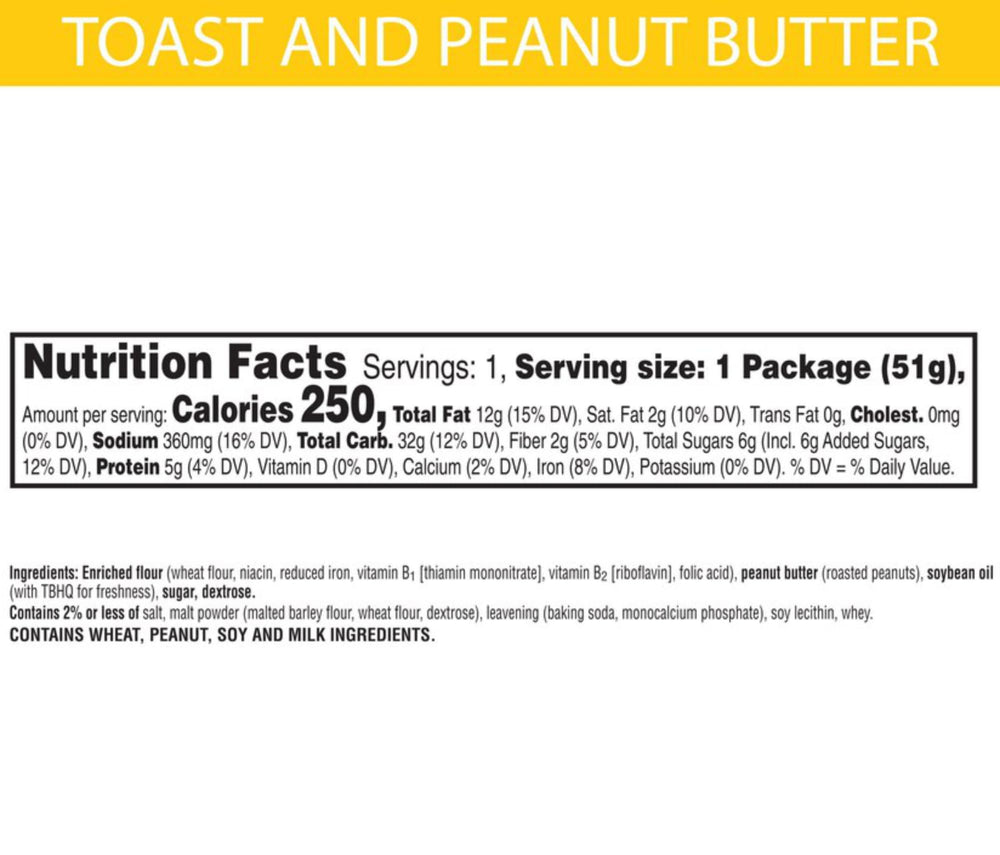 Lunchbox-ready Keebler Toast and Peanut Butter Crackers option