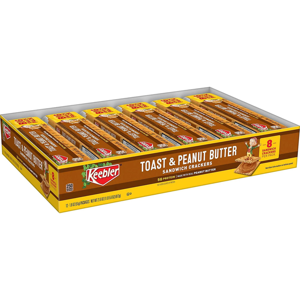Keebler Toast and Peanut Butter Crackers pack front for on-the-go snacking