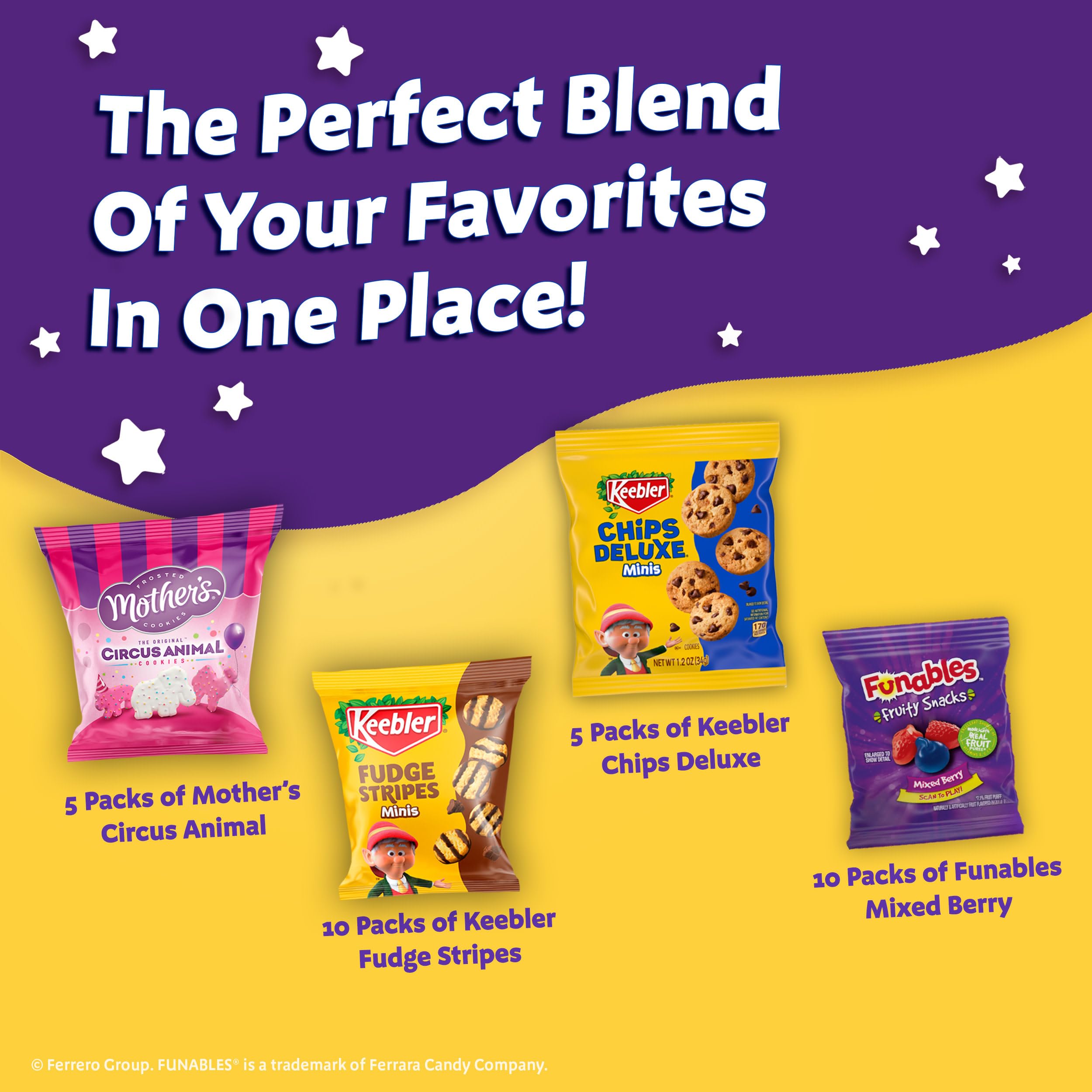 Keebler Variety Treats pack on table ready for kid-friendly lunchbox snacks.