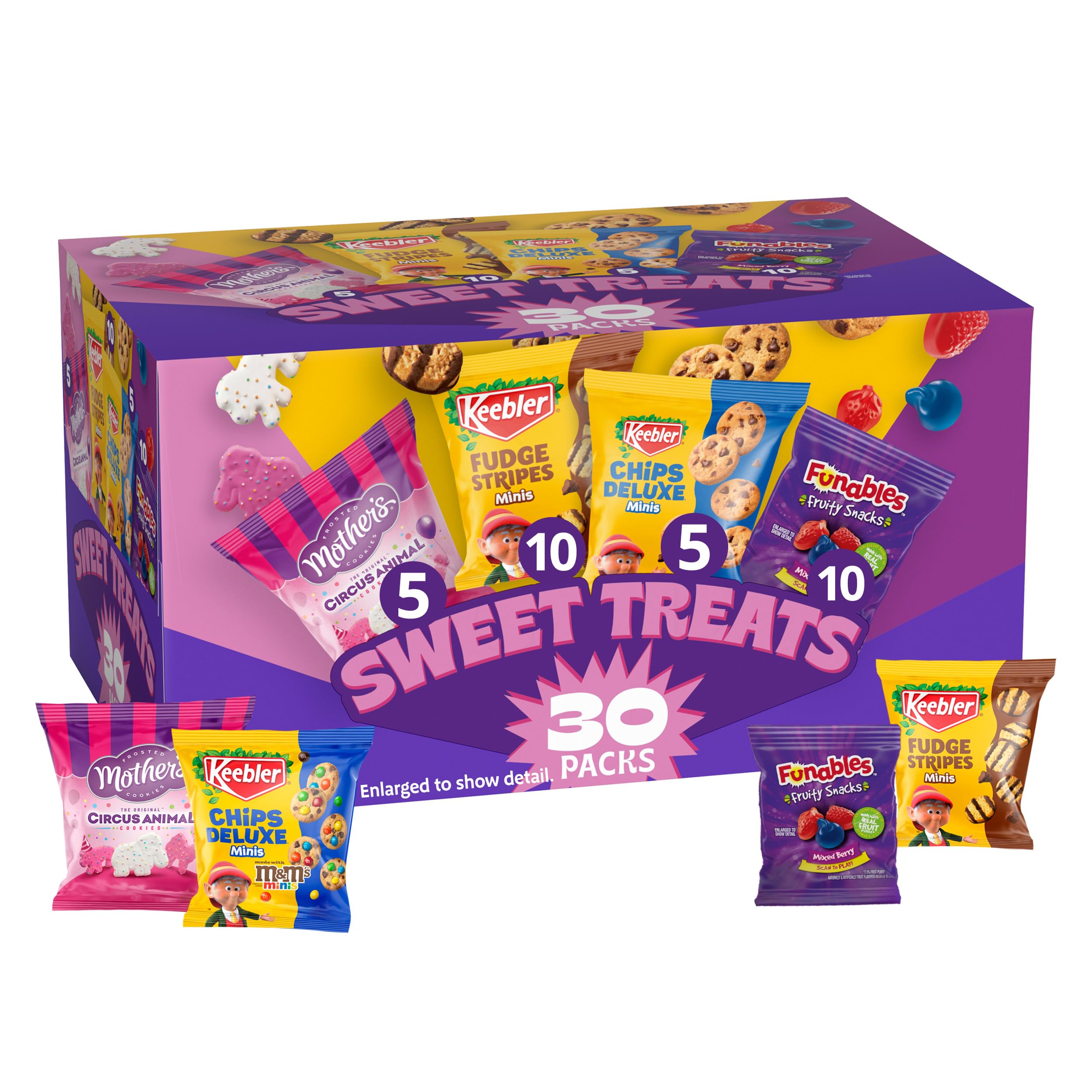 Keebler Variety Treats Snacks and Cookies Pack in a full pack-shot for family sharing.
