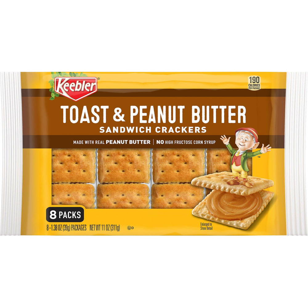 Keebler wheat, peanut, soy, and milk ingredients note adds allergen awareness.
