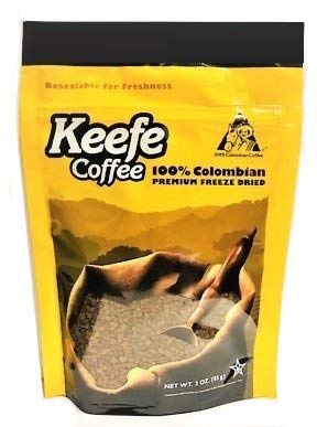 Keefe Coffee freeze-dried 3oz bag aroma boosts quick mornings and bold flavor