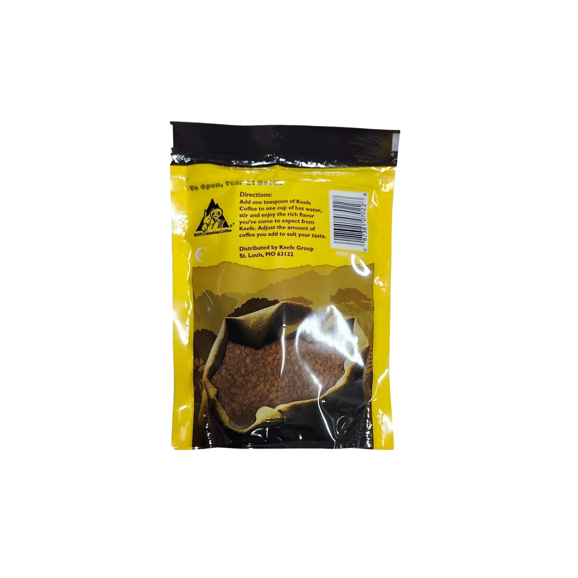 Keefe Coffee freeze-dried granules pack for convenient instant coffee on the go