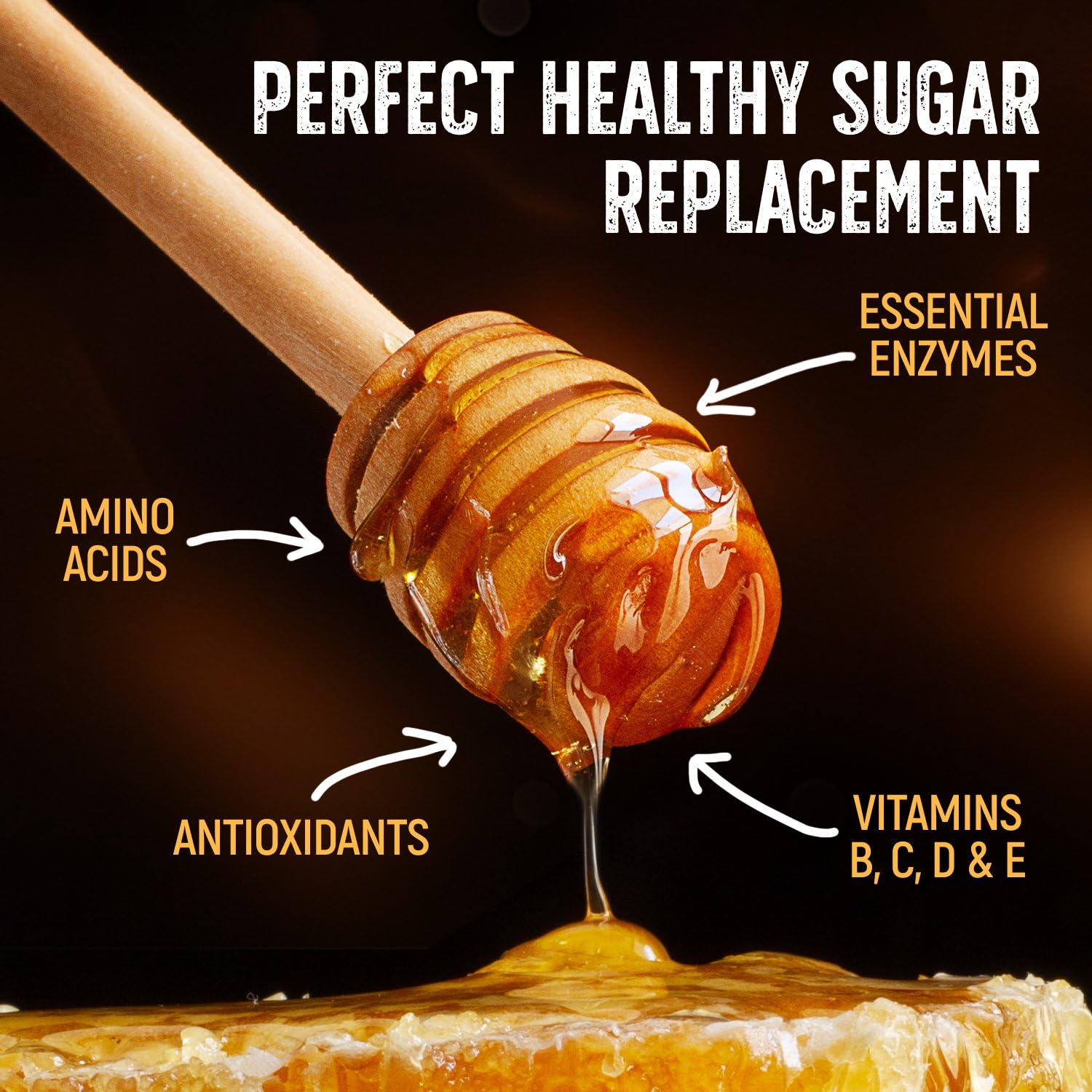 Kelleys Local Texas Honey jar label close-up showing purity and branding.