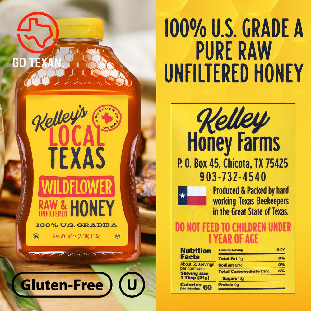 Pour Kelley’s Wildflower Honey to naturally sweeten tea.