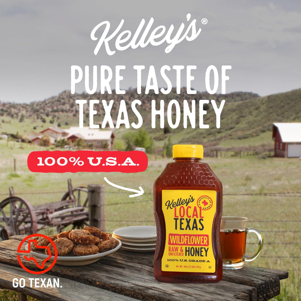 Kelley’s Wildflower Honey drizzle on toast for rich flavor.