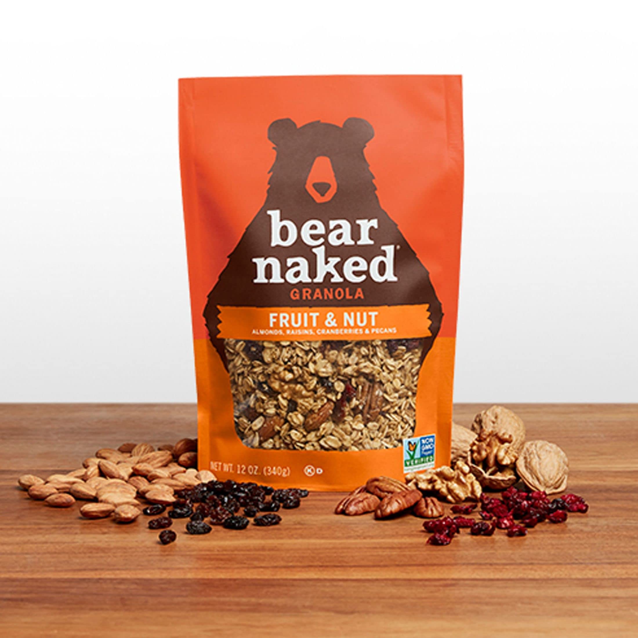 Kellogg's Bear Naked fruit and nut medley granola bowl ready to pour over breakfast