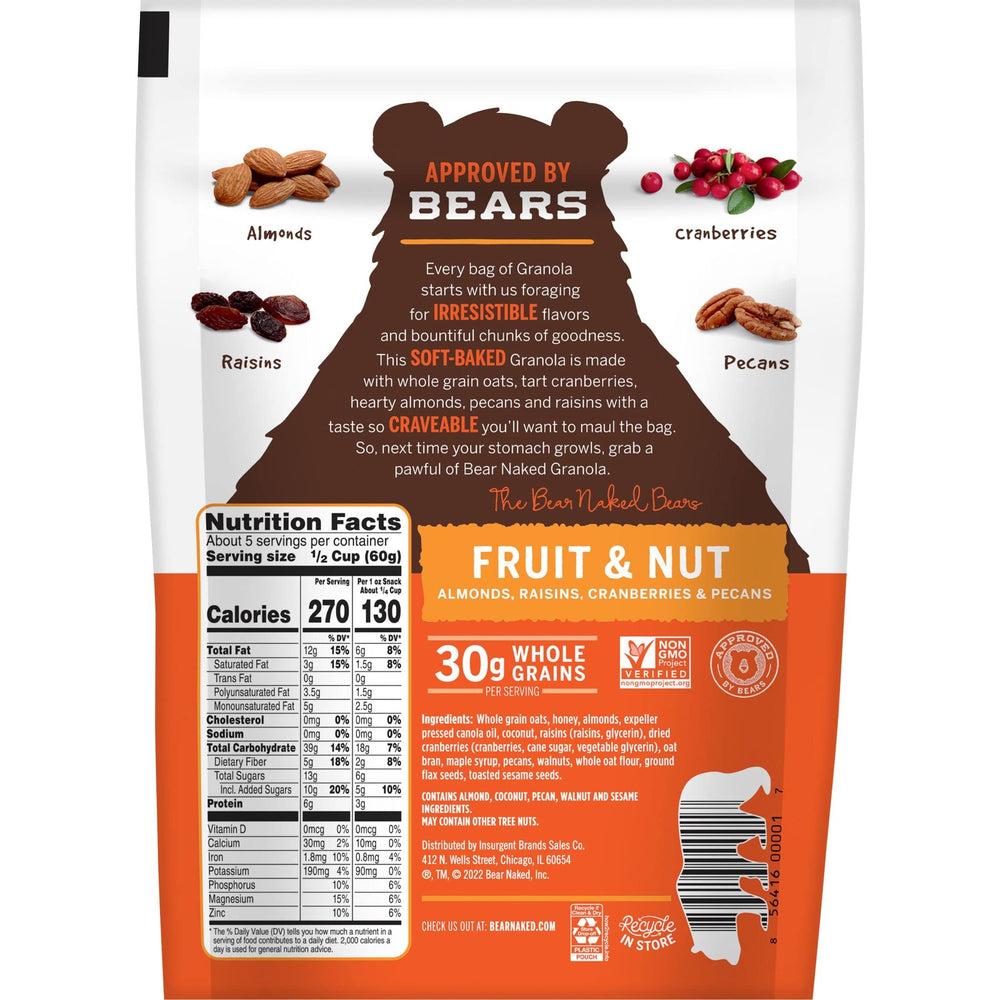 Kellogg's Bear Naked on-the-go snack packaging, portable resealable pouch for busy days
