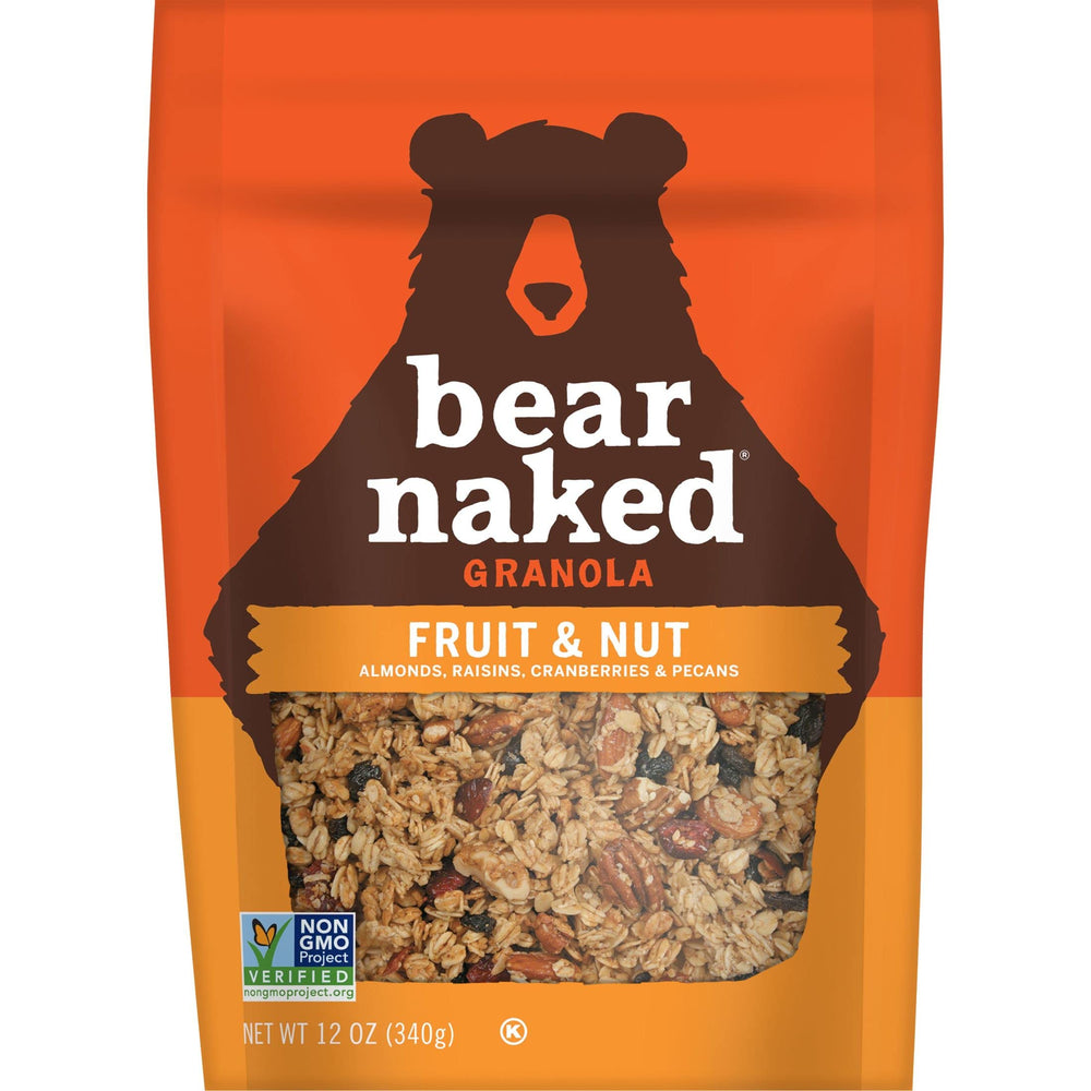 Kellogg's Bear Naked granola with toppings close-up, inviting texture and natural sweetness