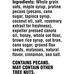 Kellogg's Bear Naked Maple Pecan Granola close-up showcases oats and pecans.