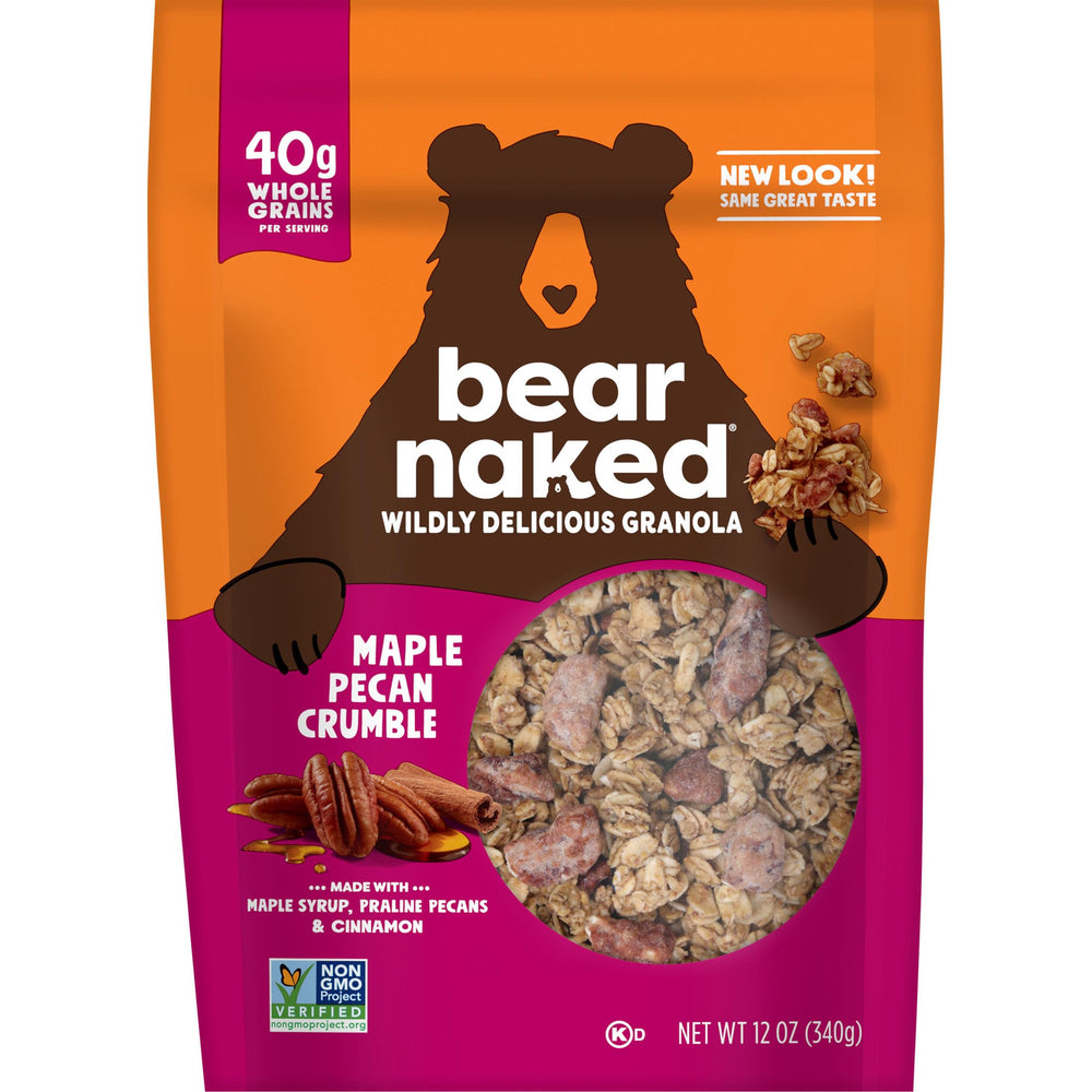 Non-GMO Project Verified labeling appears on the Bear Naked packaging.