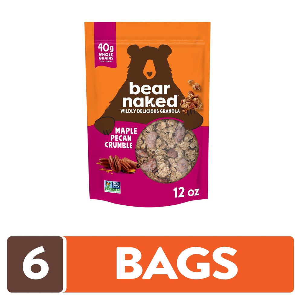 Bear Naked resealable pouch keeps granola fresh between bites.