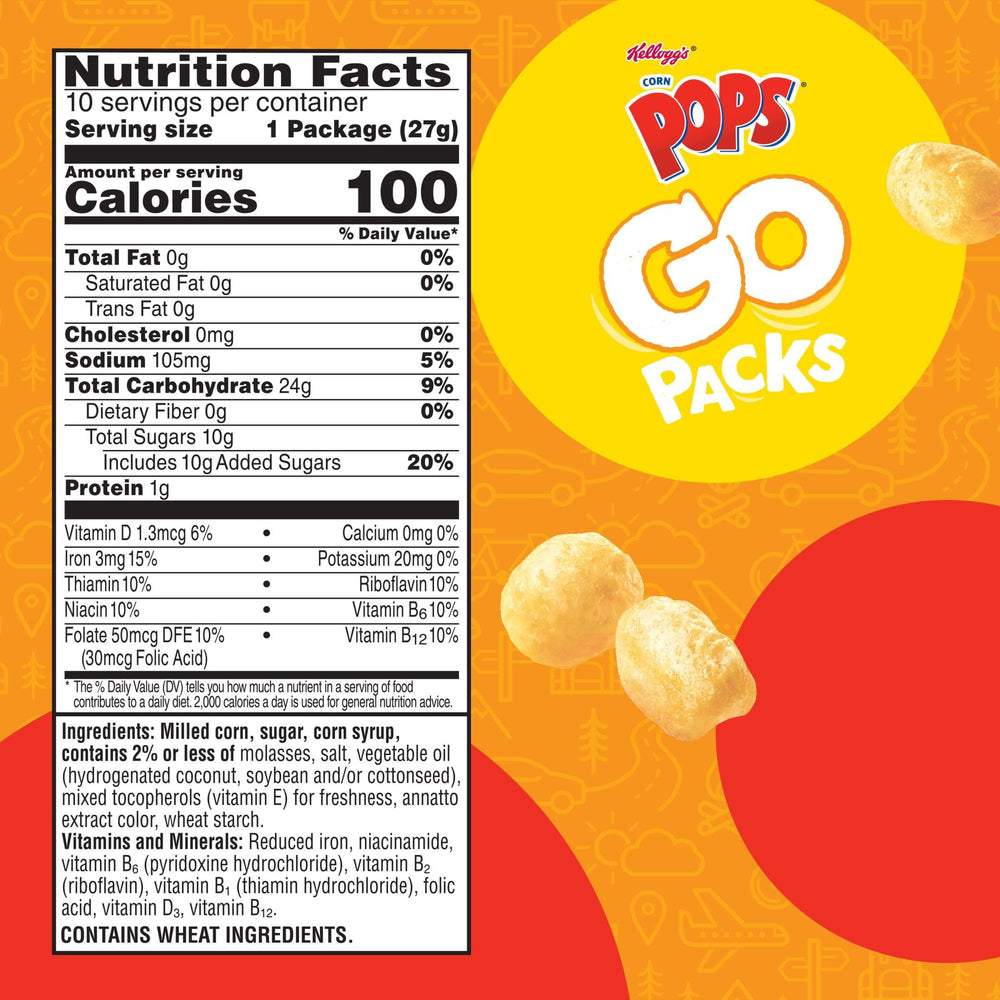 Close-up of crunchy Corn Pops in a Go Pack.