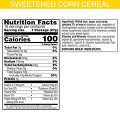 Pouch open with corn pops for on-the-go snacking.