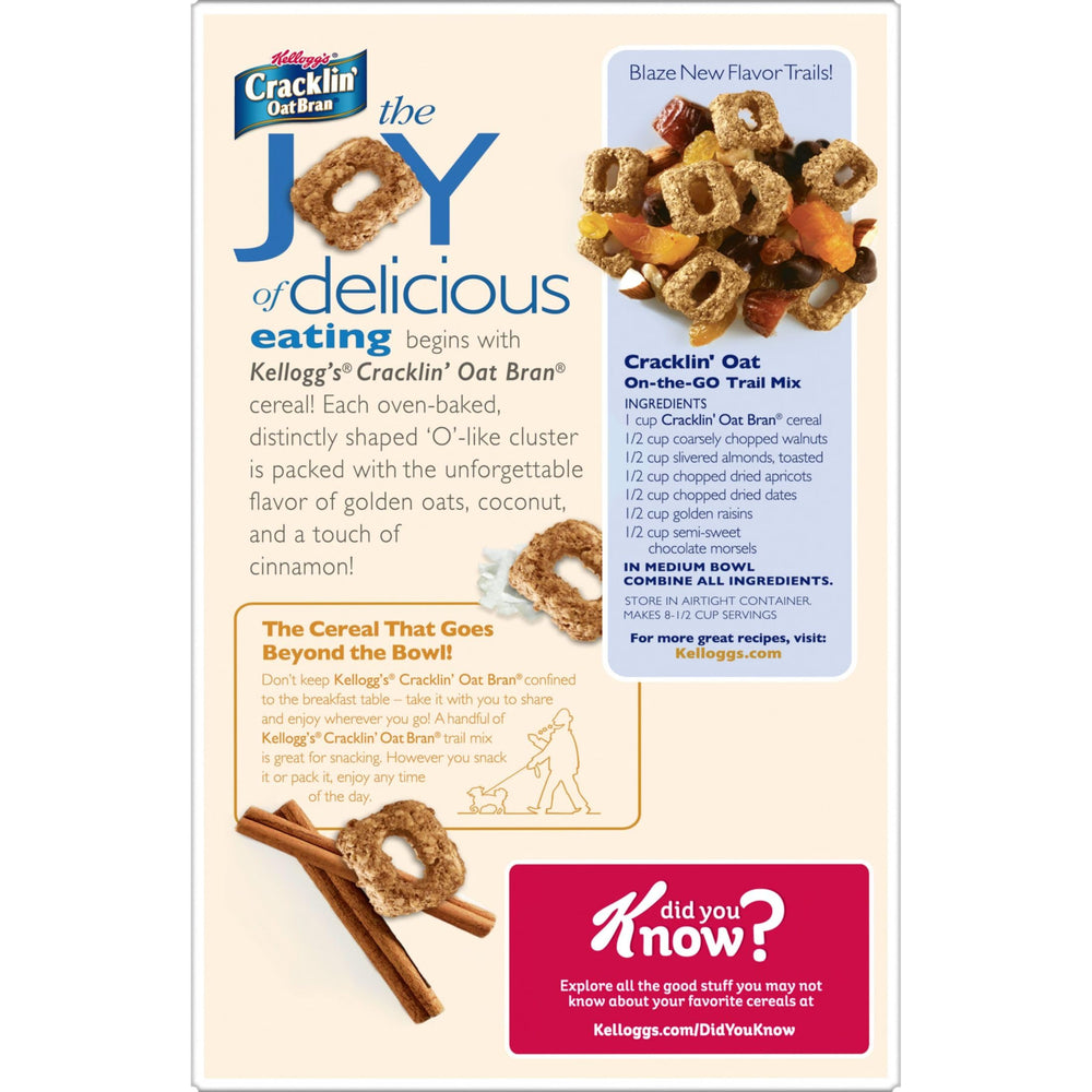 Kellogg's Cracklin' Oat Bran clusters with cinnamon glow