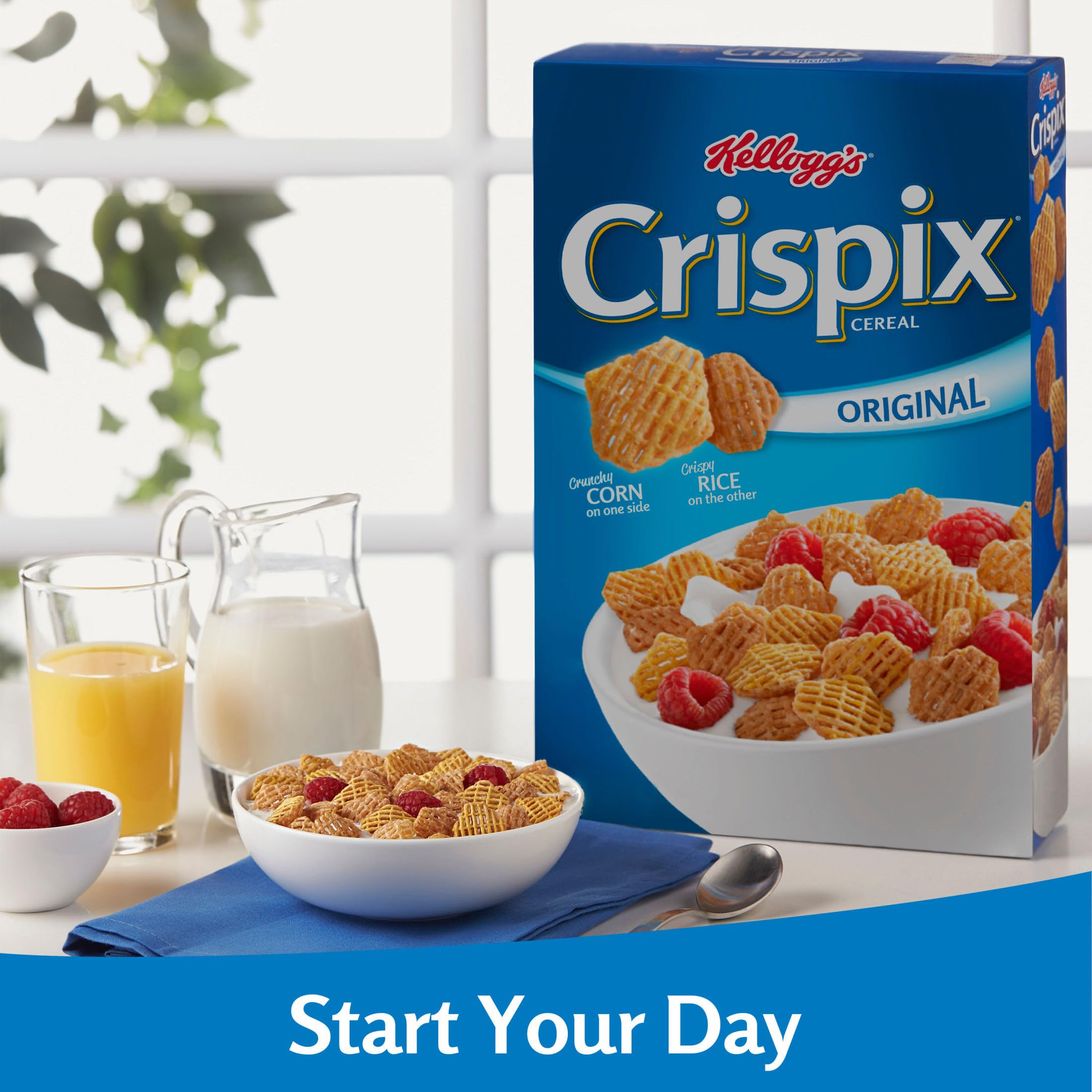 Close-up of Kellogg's Crispix crispy rice and corn pieces