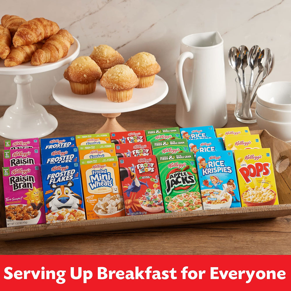 Kellogg's crispy sweet cereals selection offers colorful morning variety