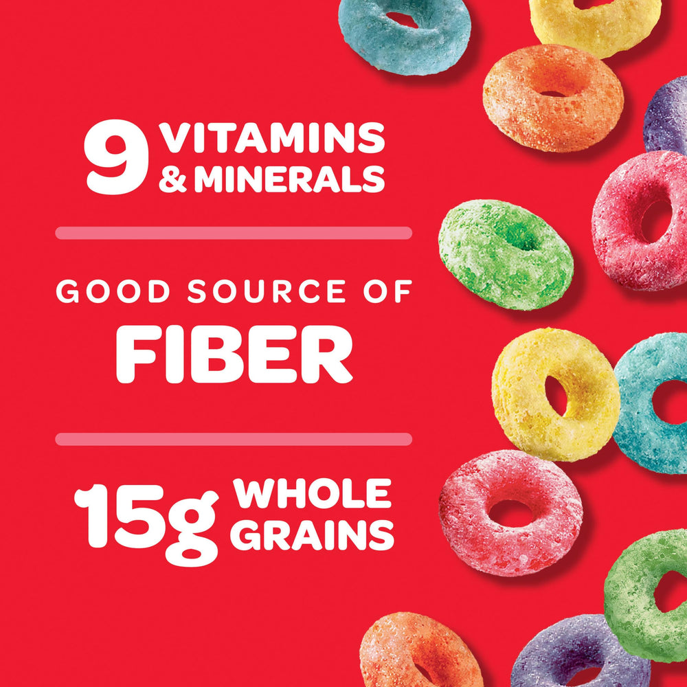 Kellogg's Froot Loops with milk and colorful O's, fruity aroma