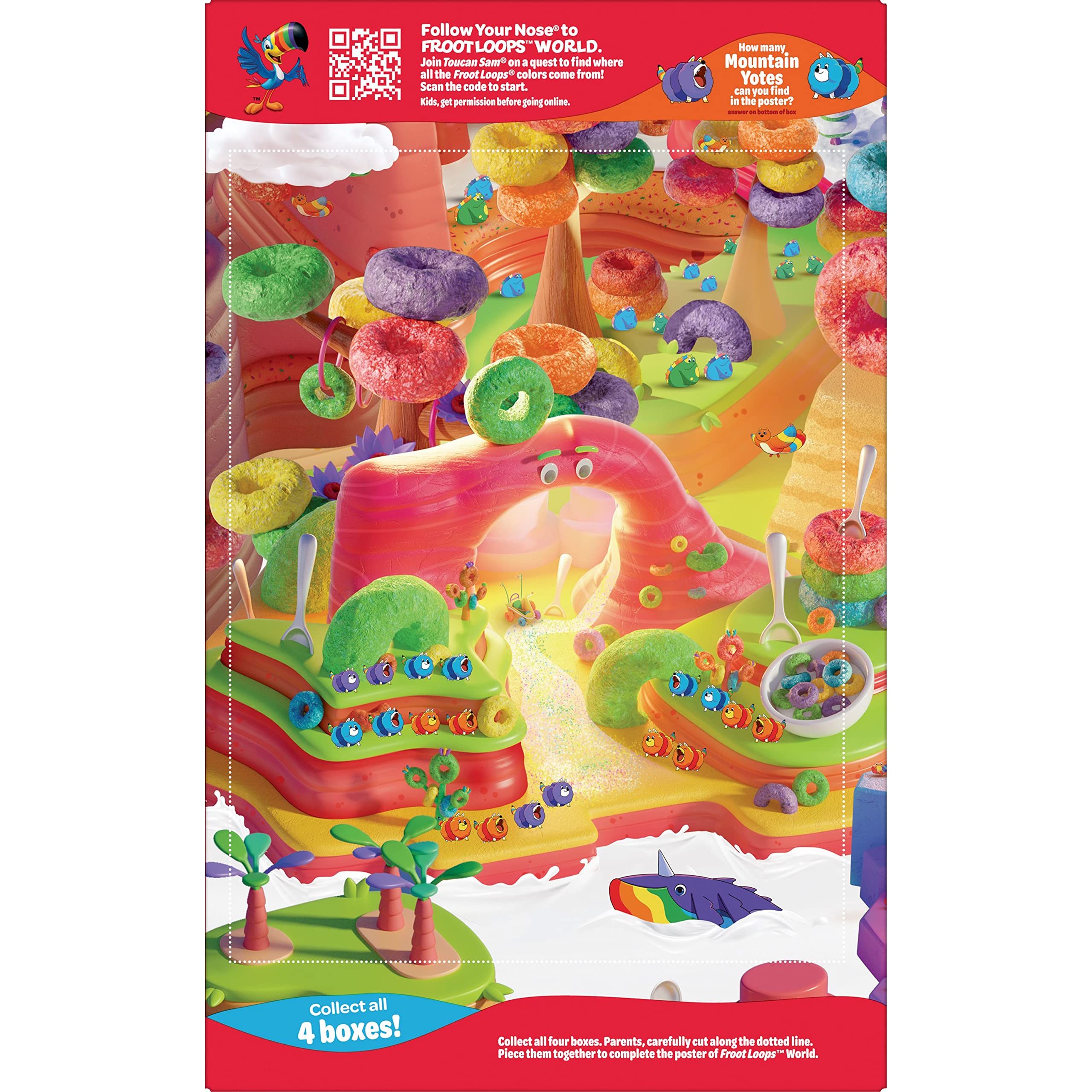 Kellogg's Froot Loops boxed for freshness and pantry storage.