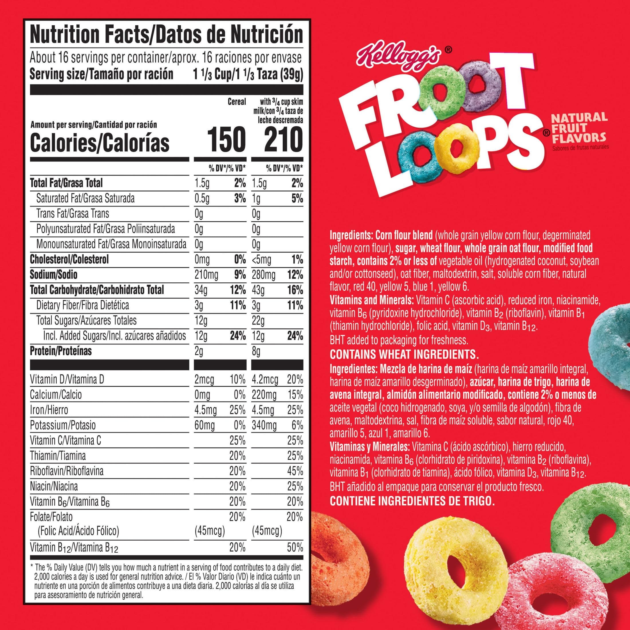 Kellogg's Froot Loops pouring into a bowl highlights vibrant O's and aroma