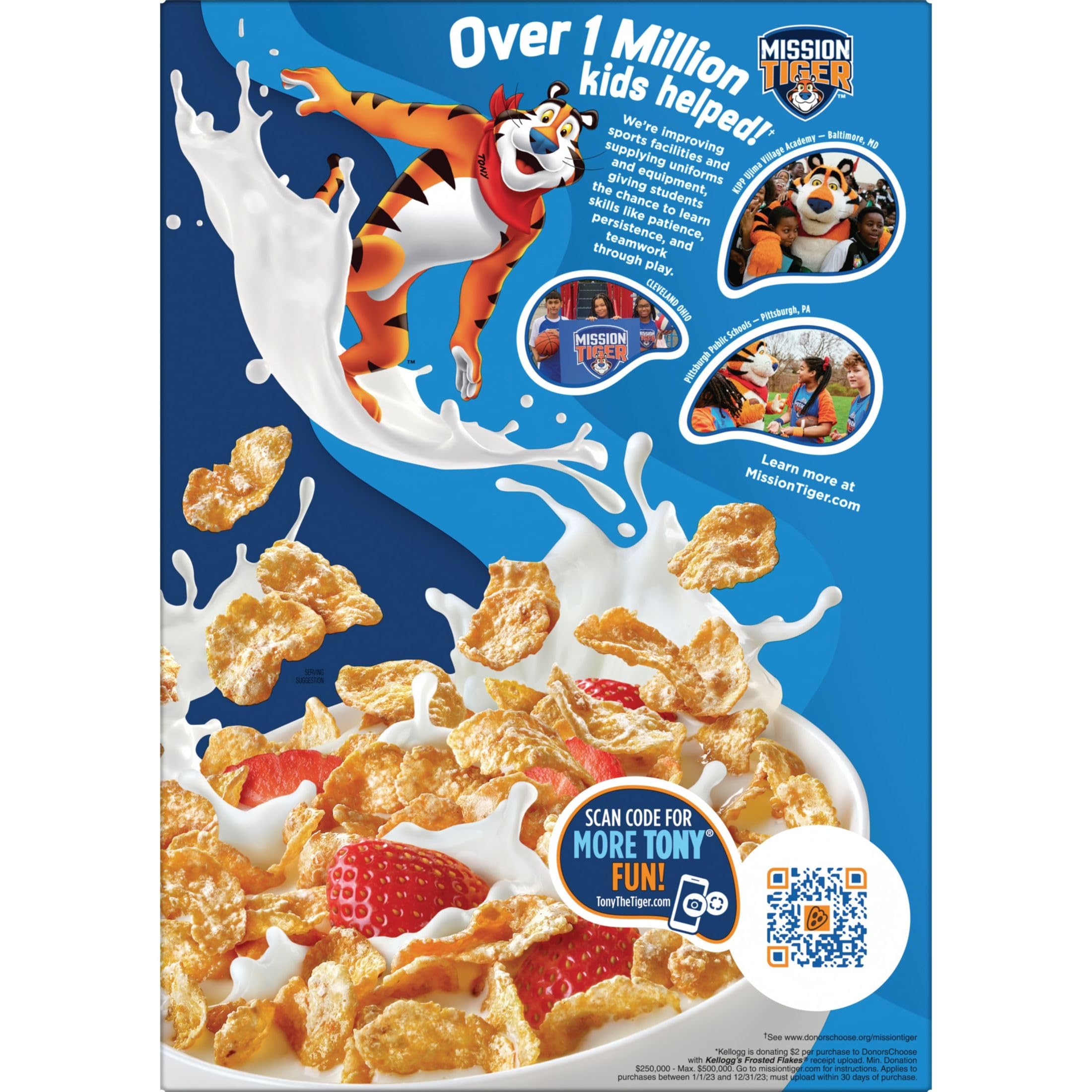 Kellogg's Frosted Flakes Chocolate Milkshake kids' bowl at the table.