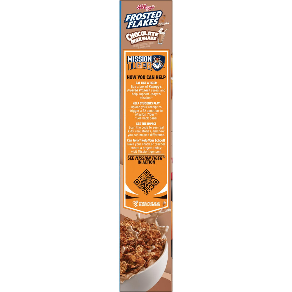 Kellogg's Frosted Flakes Chocolate Milkshake serving dish ready for family mornings.