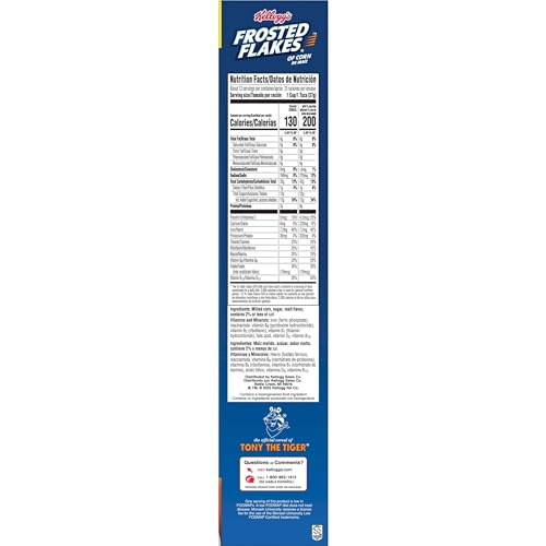 Kellogg's Frosted Flakes crispy corn flakes ideal for a tasty snack.