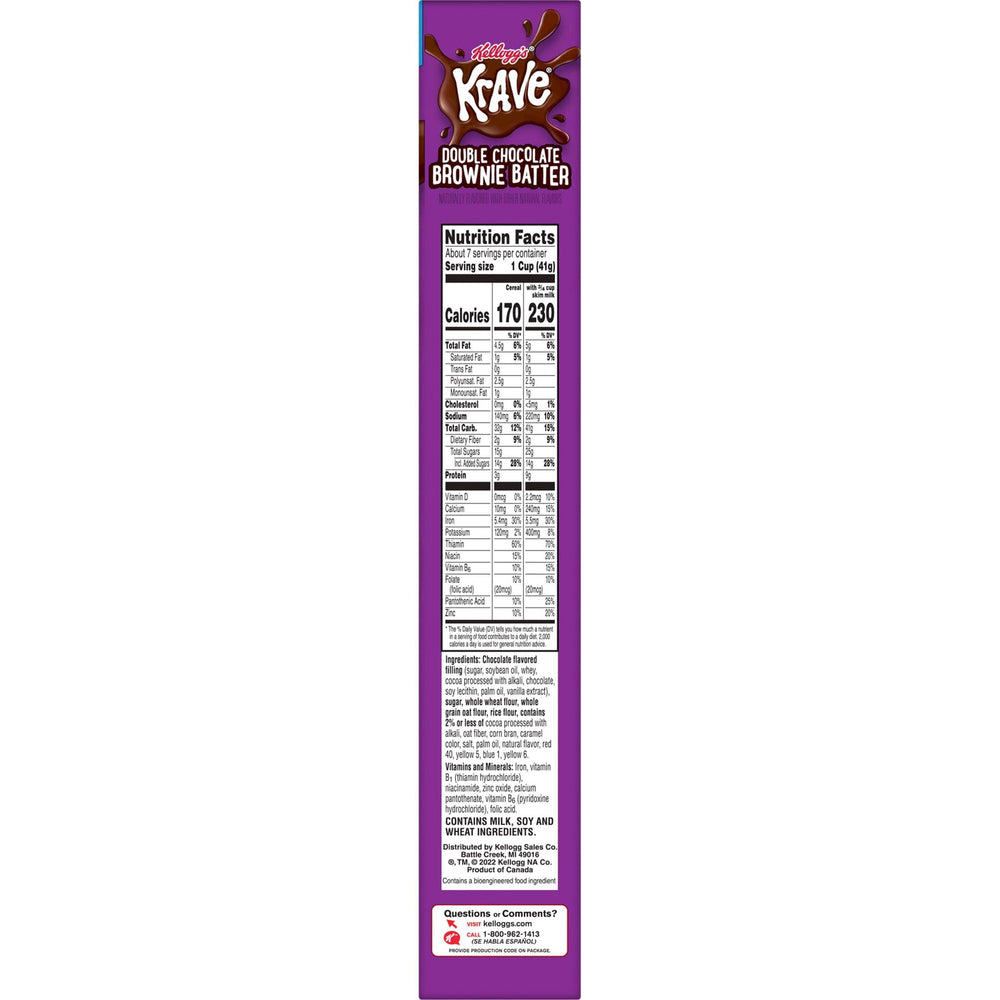 Kellogg's Krave Brownie Batter box on counter, fresh and convenient