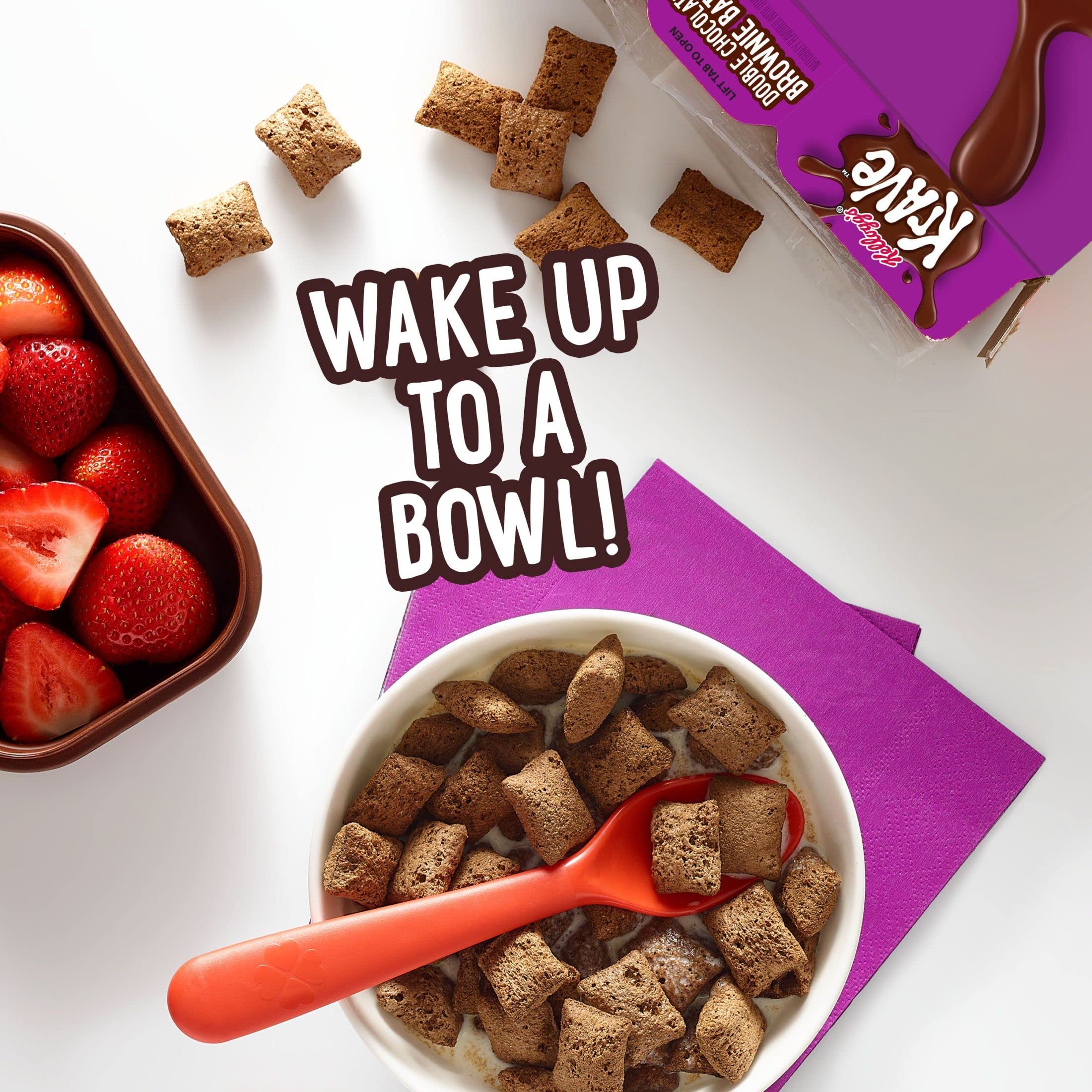 Kellogg's Krave Brownie Batter with milk, ready for mornings