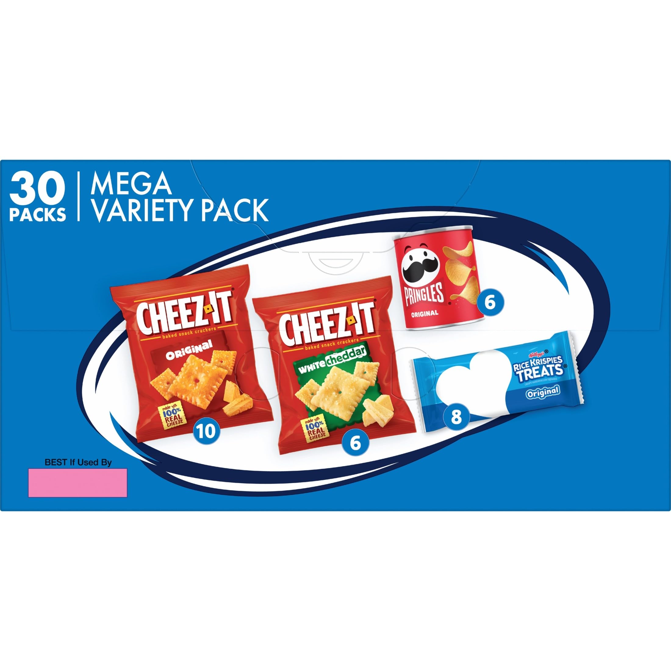 On-the-go pouches from Kellogg's Mega Variety Pack for quick travel snacking.