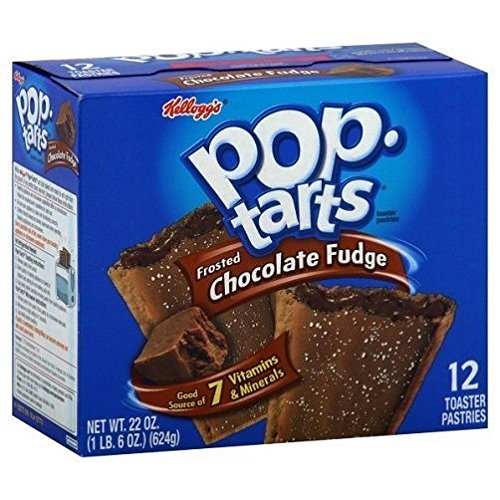Kellogg's Pop-Tarts Frosted Chocolate Fudge pastries, individually wrapped for on-the-go snacking.